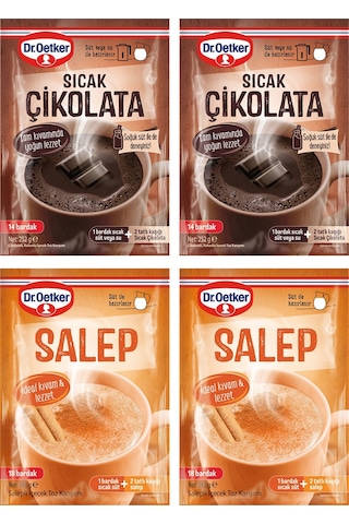 Dr. Oetker Sıcak Çikolata 243 Gr Ve Salep 252 Gr 4 Lü Karma Paket Set