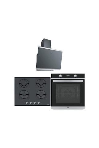 Franke FSM 86 H XS - FHNS 604 4G BK C - FPJ 615 V BK/SS Inox - Siyah Ankastre Set