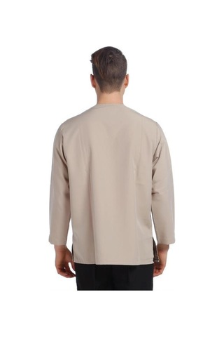 V Yaka Ceket Uzun Kol Bej