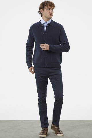 Sementa Polo Yaka Triko Hırka Mont - Lacivert 001
