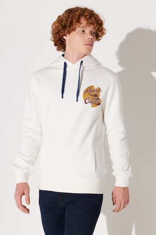 Lee Regular Fit Normal Kesim Kırık Beyaz Erkek Kapüşonlu Sweatshirt L232273102 Beyaz