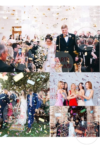 4lü Gümüş Gri Konfeti Seti, Doğum Günü Düğün Kına Gecesi Parti Kutlama Sünnet Bride to Be