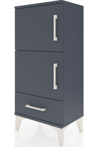 Arges Komodin 4 Raflı Tek Çekmeceli 2 Kapaklı 44x30x96 Antras... Antrasit