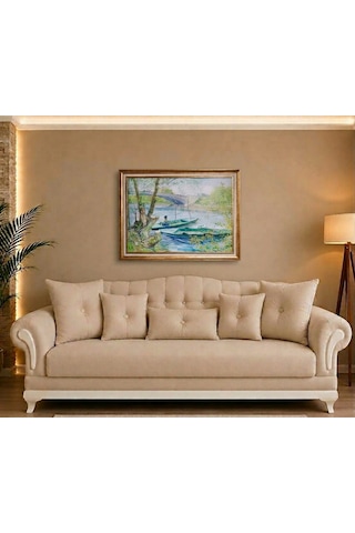 Vintage Gold Çerçeveli Van Gogh İlk Baharda Balık Avı Tablosu 60x80 Cm