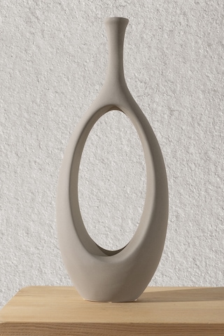 Koza Home Gracil Özel Taş Doku Yeşil İskandinav Seramik Vazo 20x5x55cm 6266 Standart