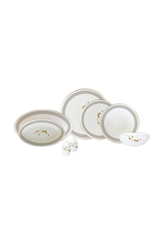 N3562 Amber Elegans 56 Parça 12 Kişilik Yemek Takımı Beyaz Beyaz