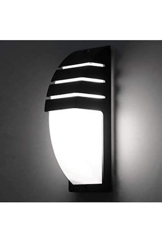 24 Watt Beyaz Işık Ledli Bahçe, Balkon, Teras, Kamelya, Veranda, Banyo Apliği, Dekoratif Led Armatür Siyah