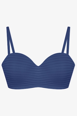 Kadın Dolgusuz Transparan Çizgili Toparlayıcı Straplez Sütyen İndigo