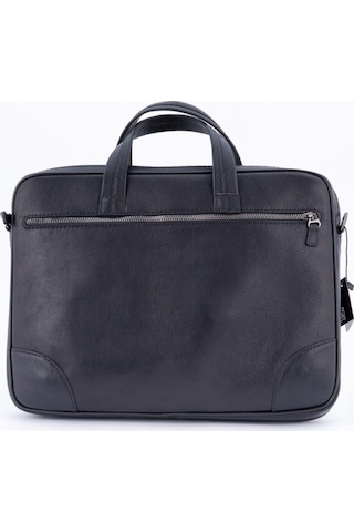 129 Model Uyumlu Tek Gölü Hakiki Deri Evrak Çantası Notebook Çantası-125916 Siyah
