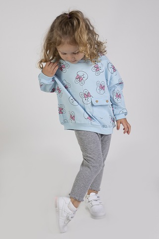 Harika Kids Kız Bebek&çocuk İki İplik Kumaş Orta Kalınlıkta Örme Basic Oversize Alt Üst Eşofman Takımı 001