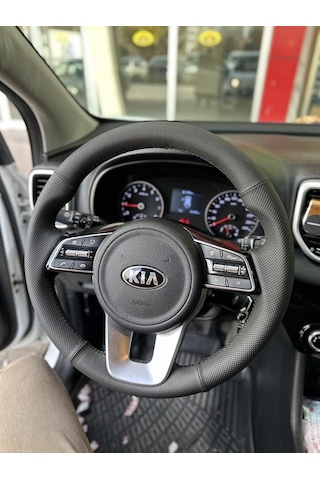 Kia Sportage 2020-2024 Araca Özel Direksiyon Kılıfı Nokta Düz Siyah