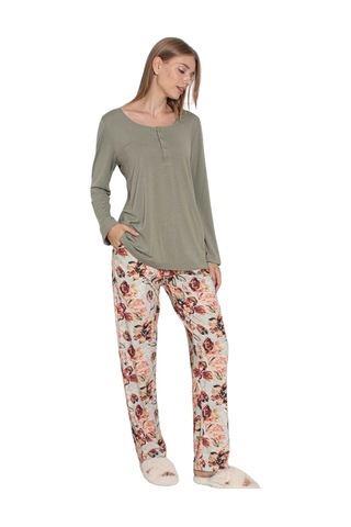 Limissi Viskon Pijama Takımı Haki