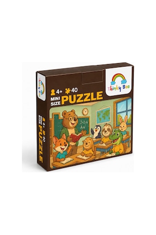 Çalışkan Sınıf Mini Puzzle 40 Parça 3-7 Yaş Eğitici Çocuk Puzzle Yapboz