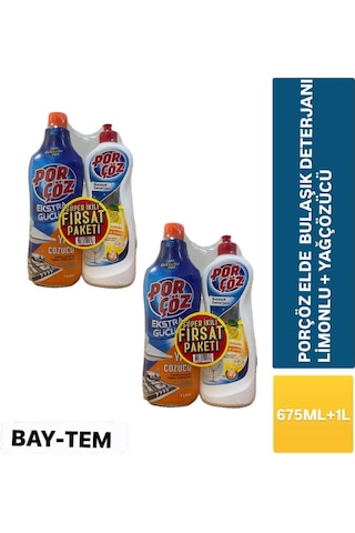 2 Adet 675 Ml Elde Bulaşık Deterjanı Limon + 2 Adet 1000 Ml Ekstra Güçlü Yağ Çözücü