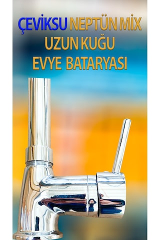 Neptün Mix Uzun Kuğu Model Evye Bataryası Krom
