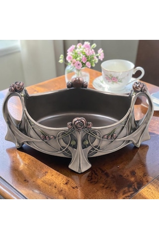 Dekoratif Çiçekli Bowl Wise Veronese Mitolojik Tasarım Poliresin Vazo & Kase 31,5 Cm .