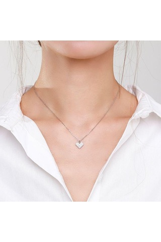 Tancise 925 Ayar Gümüş Aşk Tam Kolye Kadın Kore Klavikula Kolye Kişilik Tatlı Kalp Kolye Kolye Gümüş