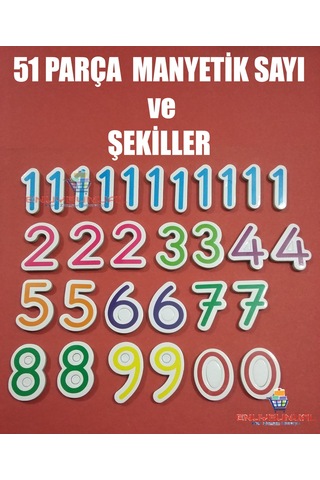 Diytoy Manyetik Sayılar Ve Şekiller 51 Parça Eğitici Öğretici Set