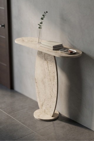 Dresuar Modern Dekoratif Antre Konsolu Giriş Hol Koridor Salon Konsol Masası 7031 Traverten Çok Renkli