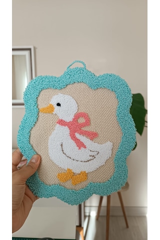 El Yapımı Ördek Desenli Punch Bebek Odası Tablosu