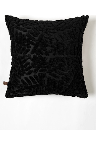Bohem Özel Tasarım Punch Panç Desen Kare Dekoratif Kırlent Kılıfı 43x43 cm Forest Siyah