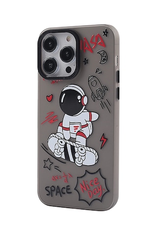Cosmotex Newface iPhone Uyumlu 14 Pro Max Kılıf Prada Desenli Kapak - Prada Siyah - 1