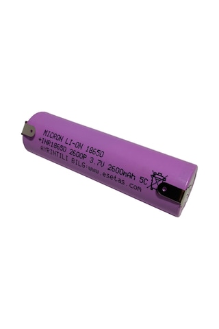 Lityum 18650 3.7V (Volt) 2600 MaH(Amper) 5C Lityum Şarj edilebili