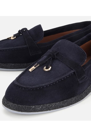Hotiç Kadın Süet Deri Lacivert Gold Aksesuarlı Günlük Loafer 01ayh335830a680 01ayh335830a680