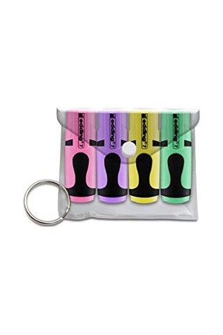 7 Mini Fosforlu Kalem 4'lü Set Pastel Karışık Çok Renkli