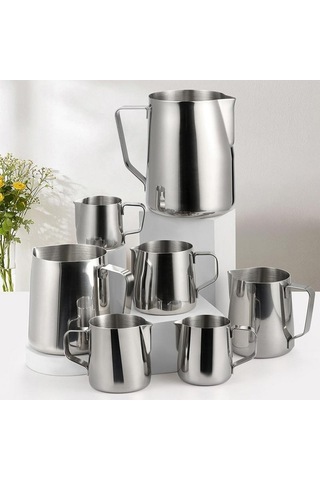 Novahub Paslanmaz Çelik Latte Köpürtücü 600ml Metal Sürahi Süt/kahve