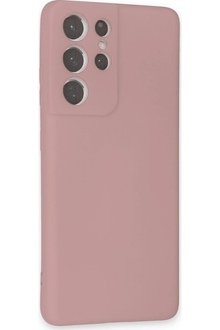 Newface Samsung Galaxy Uyumlu S21 Ultra Kılıf Nano İçi Kadife Silikon Semeglbl - 69 - Pudra