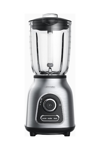 Arendo 1400w Paslanmaz Çelik Blender, 1,75 L Cam Kap, 6 Bıçaklı, 30 Hız Seviyesi Gümüş