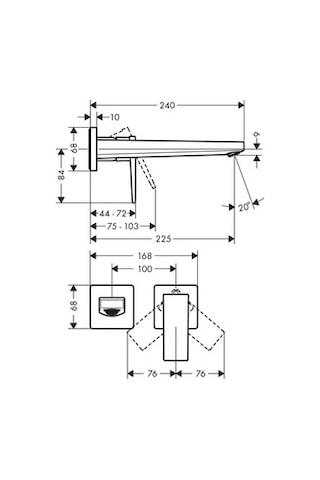 Hansgrohe Metropol Tek Kollu Lavabo Bataryası Gaga Cubuk Vol Krom 32526000
