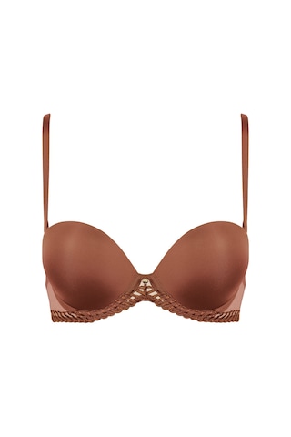 Aubade Sheer Emotion Bandeau Sütyen, Balenli, Çıkarılabilir Askılı Ve Grafik Işlemeli Model Kahverengi