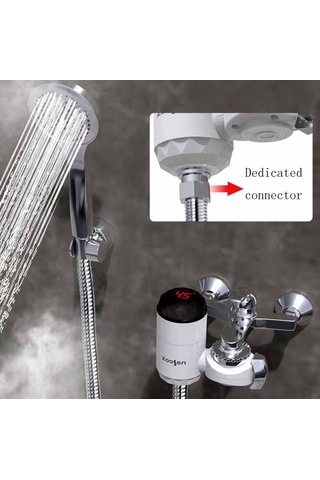 Cbtx Zoosen Elektrikli Sıcak Su Musluğu Bağlantı Tipi Anında Sıcak Su Musluğu Ab Fişi, Stil: Beyaz Çok Renkli