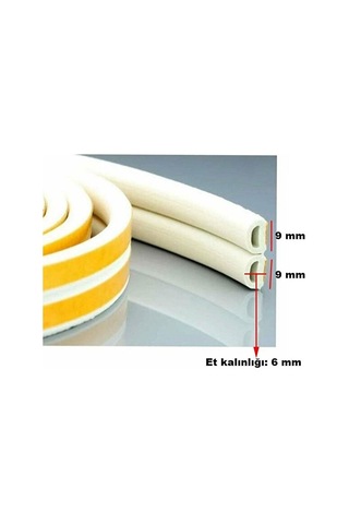 Yapışkanlı 5x2 10 Metre Beyaz Kapı Pencere Bandı Fitili Soğuk Izolasyon Kauçuk Bantları