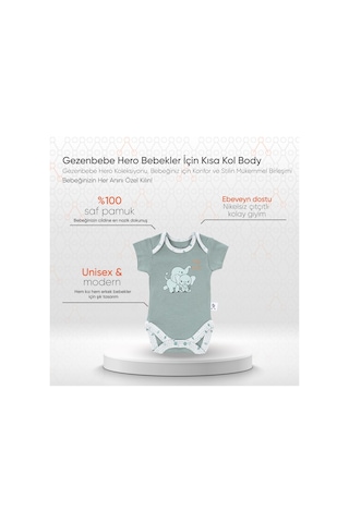 Gezenbebe Hero Bebekler İçin Kısa Kol Body 001