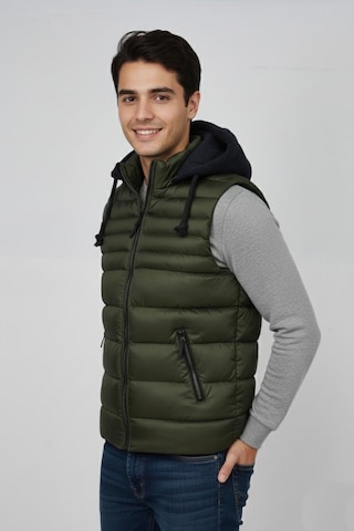 Erkek Kapüşonlu Spor Yelek 4300 Bgl-st04895 Haki