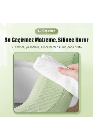 Bakgelal Yumuşak Klozet Minderi Yıkanabilir Silinebilir Esnek Klozet Oturma Pedi - 9010462445883 Açık Yeşil
