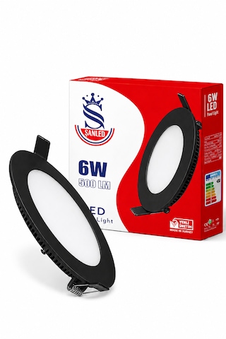 6w Tasarruflu Led Yuvarlak Siyah Kasa Gün Işığı Sıva Altı Panel Aydınlatma Armatür 100 Adettir
