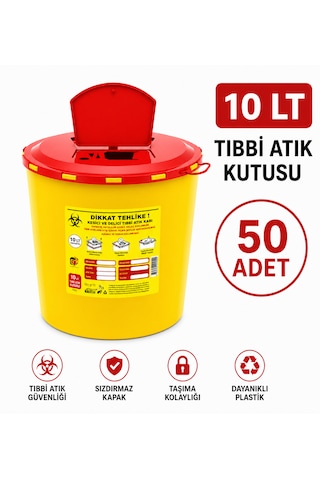 10 Lt Tıbbbi Atık Kutusu 50 Adet