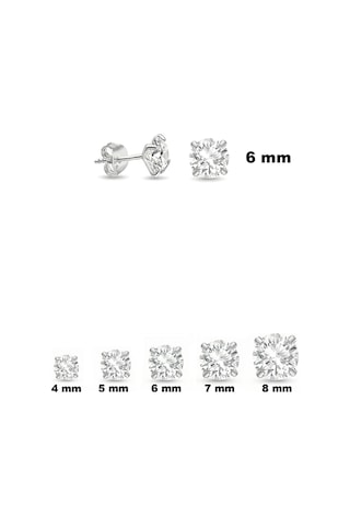 925 Ayar Gümüş Kadın Zirkon Taşlı 6 Mm Tektaş Küpe St417 Beyaz