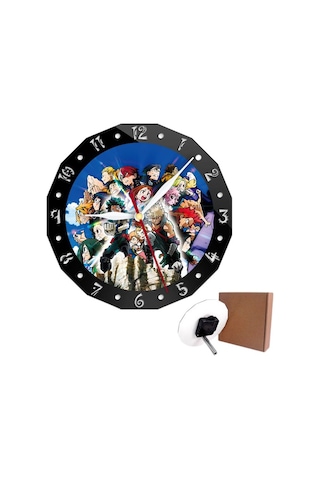 Primepickings Yaratıcı My Hero Academia Modern Basit Masa Saati Duvar Saati Süs Hediye - Mutfak, Yatak Odası, Ofis İçi A