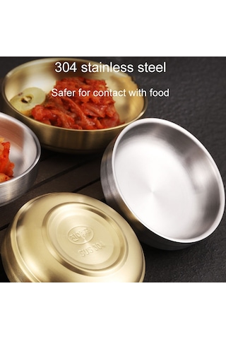 Sones 304 Paslanmaz Çelik Sos Kabı Mutfak Izgara Baharat Kabı Çatal Bıçak Takımı, Model: 17cm Altın