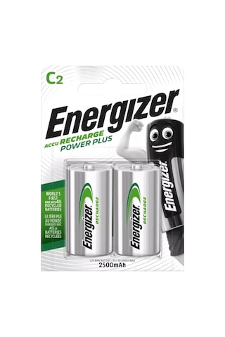 Energizer Power Plus C2 2500 mAh C Boy Ni-MH Şarj Edilebilir Pil 2'li