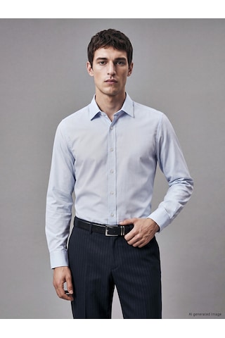 Lcw Busıness Mavi Slim Fit Poplin Erkek Gömlek