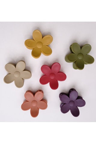 Okavango Kadın 6lı Renkli Daisy Papatya Mandal Toka Seti Çok Renkli