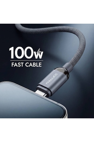 T1798 100w Süper Hızlı Şarj Kablosu 6a Type-c To Type-c Örgülü Da