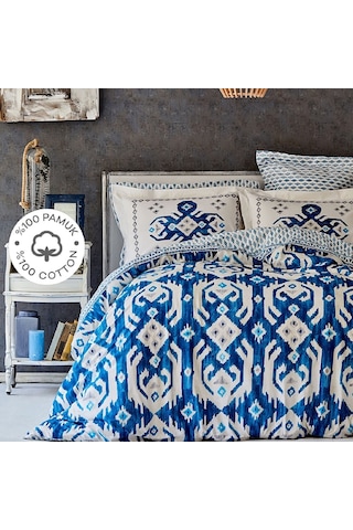 Karaca Home Neos Pamuk Çift Kişilik Nevresim Takımı Mavi