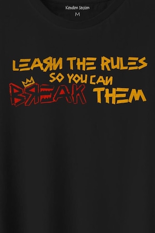 Learn The Rules Break Them Basquiat Kuralları Yık Baskılı Tişört Unisex T-shirt 001